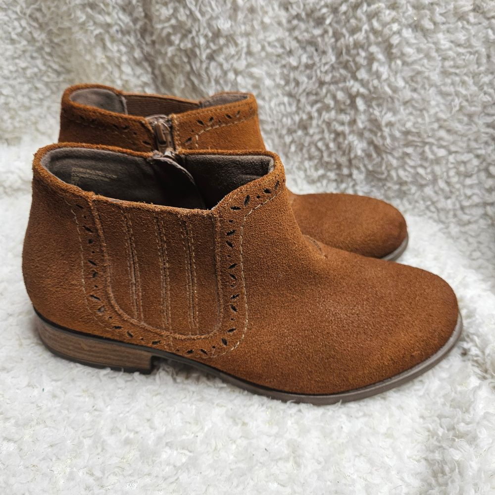Earth Avani Buxton Wide Cognac Leather Ankle Boots Sz 9 Wide